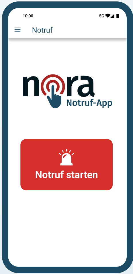 nora ist die offizielle Notruf-App der Bundesländer.
Mit der App erreichen Sie Polizei, Feuerwehr und Rettungsdienst im Notfall schnell und einfach. Überall in Deutschland.