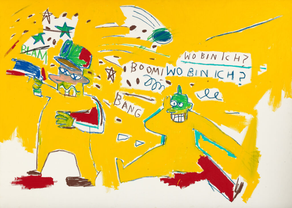 Jean-Michel Basquiat
Untitled (Infantry), 1983, Acryl auf Leinwand
Nicola Erni Collection, Reto Pedrini Photography 
© Estate of Jean-Michel Basquiat. Licensed by Artestar, New York