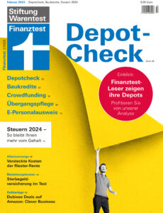 Das Foto zeigt das Cover von Finanztest Ausgabe Febraur 2024